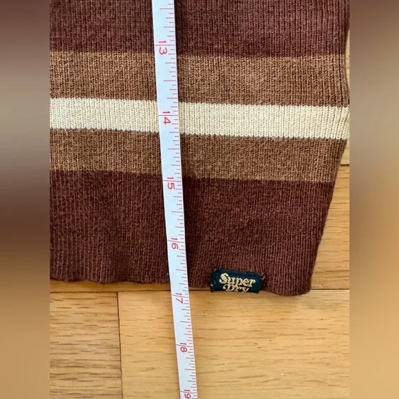 Superdry cropped striped fine knit sleeveless sweater US size 6 - Picture 7 of 11